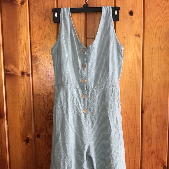 Peyton Bree jumpsuit romper stripped baby blue romper tank top size 16 clothing​ - Picture 2 of 11